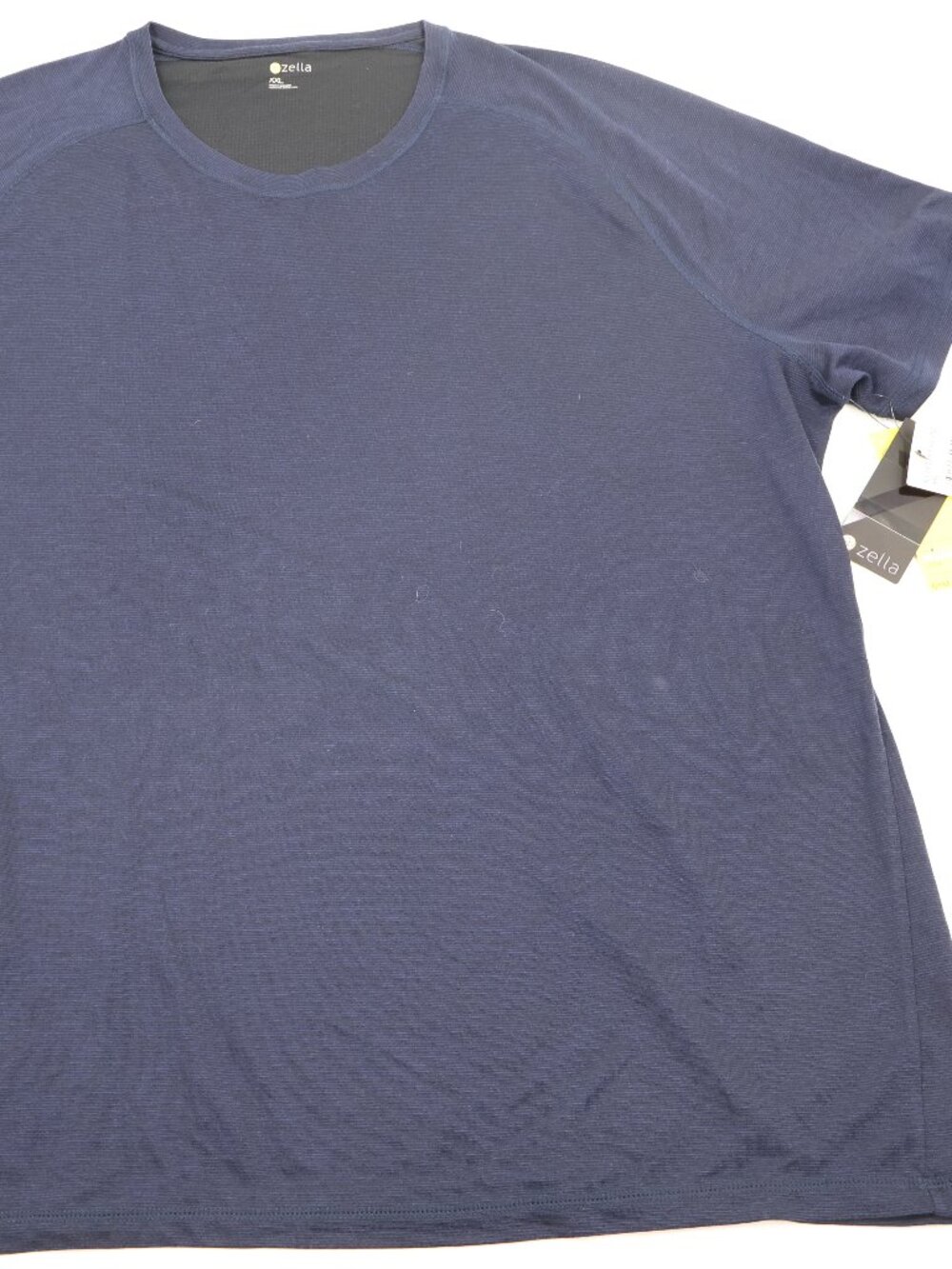 Zella Gym + Training T-Shirt Mens XXL Navy Malachite Black Micro Stripe NWT